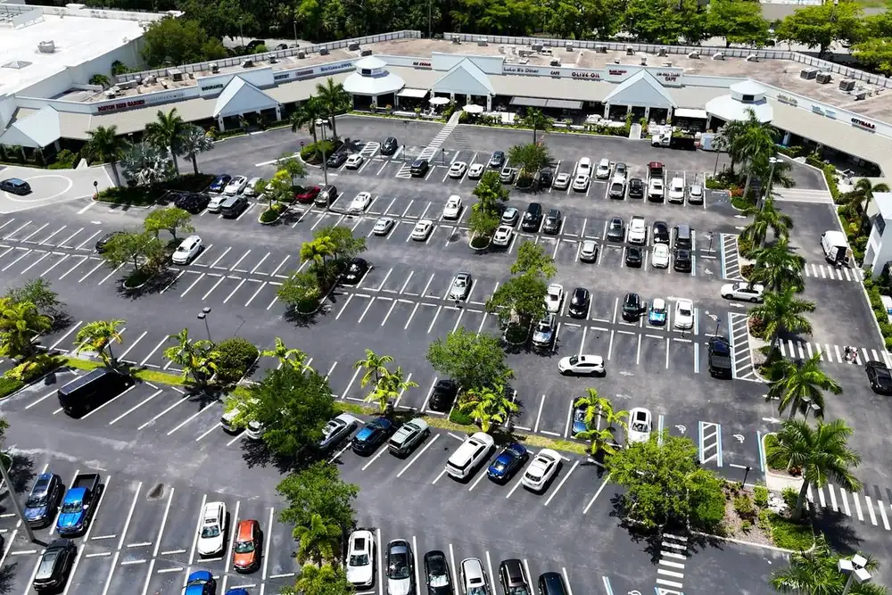 Large lot with fresh striping